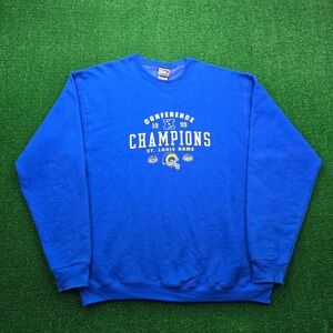 St Louis Rams Sweatshirt Mens XL Blue 1999 Conference Champions Pro Player NFL